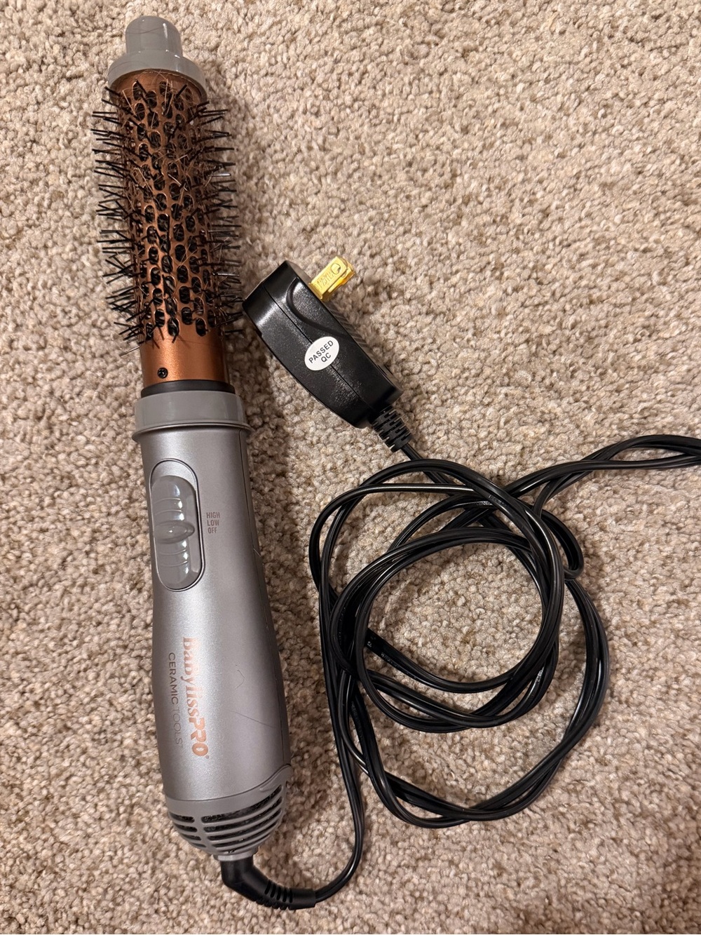 BaBylissPRO Silver and Copper Ceramic Hot Air Brush